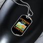 Camper Necklace Cutest Little Camper Yellow Necklace Stainless Steel or 18k Gold Dog Tag 24" Chain-Express Your Love Gifts