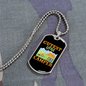 Camper Necklace Cutest Little Camper Yellow Necklace Stainless Steel or 18k Gold Dog Tag 24" Chain-Express Your Love Gifts