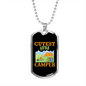 Camper Necklace Cutest Little Camper Yellow Necklace Stainless Steel or 18k Gold Dog Tag 24" Chain-Express Your Love Gifts
