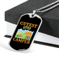 Camper Necklace Cutest Little Camper Yellow Necklace Stainless Steel or 18k Gold Dog Tag 24" Chain-Express Your Love Gifts
