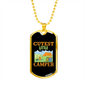 Camper Necklace Cutest Little Camper Yellow Necklace Stainless Steel or 18k Gold Dog Tag 24" Chain-Express Your Love Gifts