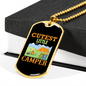 Camper Necklace Cutest Little Camper Yellow Necklace Stainless Steel or 18k Gold Dog Tag 24" Chain-Express Your Love Gifts
