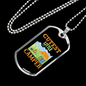 Camper Necklace Cutest Little Camper Yellow Necklace Stainless Steel or 18k Gold Dog Tag 24" Chain-Express Your Love Gifts