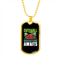 Camper Necklace Cutiabll Adventure Awaits Red Tent Necklace Stainless Steel or 18k Gold Dog Tag 24" Chain-Express Your Love Gifts