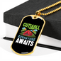 Camper Necklace Cutiabll Adventure Awaits Red Tent Necklace Stainless Steel or 18k Gold Dog Tag 24" Chain-Express Your Love Gifts
