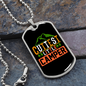Camper Necklace Cuttest Little Camper Orange Necklace Stainless Steel or 18k Gold Dog Tag 24" Chain-Express Your Love Gifts
