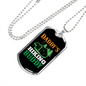 Camper Necklace Daddy's Camping Buddy Necklace Stainless Steel or 18k Gold Dog Tag 24" Chain-Express Your Love Gifts