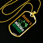 Camper Necklace Daddy's Camping Buddy Necklace Stainless Steel or 18k Gold Dog Tag 24" Chain-Express Your Love Gifts