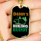 Camper Necklace Daddy's Camping Buddy Necklace Stainless Steel or 18k Gold Dog Tag 24" Chain-Express Your Love Gifts