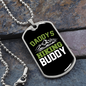 Camper Necklace Daddy's Hiking Buddy Green Necklace Stainless Steel or 18k Gold Dog Tag 24" Chain-Express Your Love Gifts