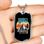 Camper Necklace Daddy's Hiking Buddy Necklace Stainless Steel or 18k Gold Dog Tag 24" Chain-Express Your Love Gifts