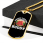 Camper Necklace Daddy's Hiking Buddy Red Tent Necklace Stainless Steel or 18k Gold Dog Tag 24" Chain-Express Your Love Gifts