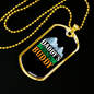 Camper Necklace Daddy's Hiking Buddy White Mountain Necklace Stainless Steel or 18k Gold Dog Tag 24" Chain-Express Your Love Gifts