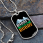 Camper Necklace Daddy's Hiking Buddy White Mountain Necklace Stainless Steel or 18k Gold Dog Tag 24" Chain-Express Your Love Gifts