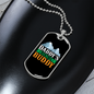 Camper Necklace Daddy's Hiking Buddy White Mountain Necklace Stainless Steel or 18k Gold Dog Tag 24" Chain-Express Your Love Gifts