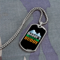 Camper Necklace Daddy's Hiking Buddy White Mountain Necklace Stainless Steel or 18k Gold Dog Tag 24" Chain-Express Your Love Gifts