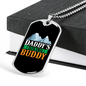 Camper Necklace Daddy's Hiking Buddy White Mountain Necklace Stainless Steel or 18k Gold Dog Tag 24" Chain-Express Your Love Gifts