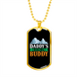 Camper Necklace Daddy's Hiking Buddy White Mountain Necklace Stainless Steel or 18k Gold Dog Tag 24" Chain-Express Your Love Gifts
