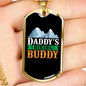 Camper Necklace Daddy's Hiking Buddy White Mountain Necklace Stainless Steel or 18k Gold Dog Tag 24" Chain-Express Your Love Gifts
