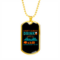 Camper Necklace Don't Drink Camping Necklace Stainless Steel or 18k Gold Dog Tag 24" Chain-Express Your Love Gifts