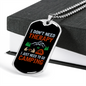 Camper Necklace Don't Need Theraphy Just Camping Necklace Stainless Steel or 18k Gold Dog Tag 24" Chain-Express Your Love Gifts
