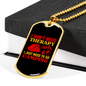 Camper Necklace Don't Need Theraphy Red Necklace Stainless Steel or 18k Gold Dog Tag 24" Chain-Express Your Love Gifts