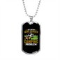 Camper Necklace Drinker Camping Problem Necklace Stainless Steel or 18k Gold Dog Tag 24" Chain-Express Your Love Gifts