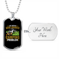 Camper Necklace Drinker Camping Problem Necklace Stainless Steel or 18k Gold Dog Tag 24" Chain-Express Your Love Gifts
