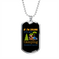 Camper Necklace Drunk By Camping Friends Necklace Stainless Steel or 18k Gold Dog Tag 24" Chain-Express Your Love Gifts