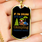 Camper Necklace Drunk By Camping Friends Necklace Stainless Steel or 18k Gold Dog Tag 24" Chain-Express Your Love Gifts
