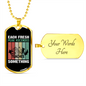 Camper Necklace Each Fresh Peak Necklace Stainless Steel or 18k Gold Dog Tag 24" Chain-Express Your Love Gifts