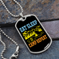 Camper Necklace Eat Sleep Camp Repeat Necklace Stainless Steel or 18k Gold Dog Tag 24" Chain-Express Your Love Gifts