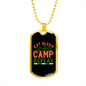 Camper Necklace Eat Sleep Camp Repeat Red Necklace Stainless Steel or 18k Gold Dog Tag 24" Chain-Express Your Love Gifts