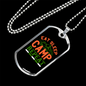 Camper Necklace Eat Sleep Camp Repeat Red Necklace Stainless Steel or 18k Gold Dog Tag 24" Chain-Express Your Love Gifts