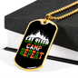 Camper Necklace Eat Sleep Camp Repeat White Mountain Necklace Stainless Steel or 18k Gold Dog Tag 24" Chain-Express Your Love Gifts