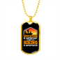 Camper Necklace Education Is Important Necklace Stainless Steel or 18k Gold Dog Tag 24" Chain-Express Your Love Gifts