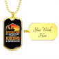 Camper Necklace Education Is Important Necklace Stainless Steel or 18k Gold Dog Tag 24" Chain-Express Your Love Gifts