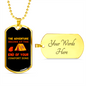 Camper Necklace End of Comfort Zone Necklace Stainless Steel or 18k Gold Dog Tag 24" Chain-Express Your Love Gifts