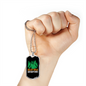 Camper Necklace Enjoy Wild Adventures Green Tent Necklace Stainless Steel or 18k Gold Dog Tag 24" Chain-Express Your Love Gifts