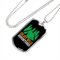 Camper Necklace Enjoy Wild Adventures Green Tent Necklace Stainless Steel or 18k Gold Dog Tag 24" Chain-Express Your Love Gifts