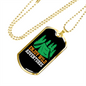 Camper Necklace Enjoy Wild Adventures Green Tent Necklace Stainless Steel or 18k Gold Dog Tag 24" Chain-Express Your Love Gifts