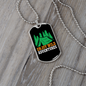 Camper Necklace Enjoy Wild Adventures Green Tent Necklace Stainless Steel or 18k Gold Dog Tag 24" Chain-Express Your Love Gifts