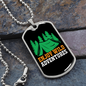 Camper Necklace Enjoy Wild Adventures Green Tent Necklace Stainless Steel or 18k Gold Dog Tag 24" Chain-Express Your Love Gifts