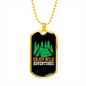Camper Necklace Enjoy Wild Adventures Green Tent Necklace Stainless Steel or 18k Gold Dog Tag 24" Chain-Express Your Love Gifts