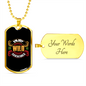 Camper Necklace Enjoy Wild Adventures Yellow Necklace Stainless Steel or 18k Gold Dog Tag 24" Chain-Express Your Love Gifts