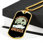 Camper Necklace Explore Beautiful America Necklace Stainless Steel or 18k Gold Dog Tag 24" Chain-Express Your Love Gifts