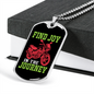 Camper Necklace Find Joy in The Journey Necklace Stainless Steel or 18k Gold Dog Tag 24" Chain-Express Your Love Gifts