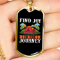 Camper Necklace Find Joy Necklace Stainless Steel or 18k Gold Dog Tag 24" Chain-Express Your Love Gifts