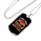 Camper Necklace Find Your Happy Place Camping Necklace Stainless Steel or 18k Gold Dog Tag 24" Chain-Express Your Love Gifts