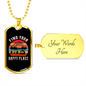 Camper Necklace Find Your Happy Place Camping Necklace Stainless Steel or 18k Gold Dog Tag 24" Chain-Express Your Love Gifts